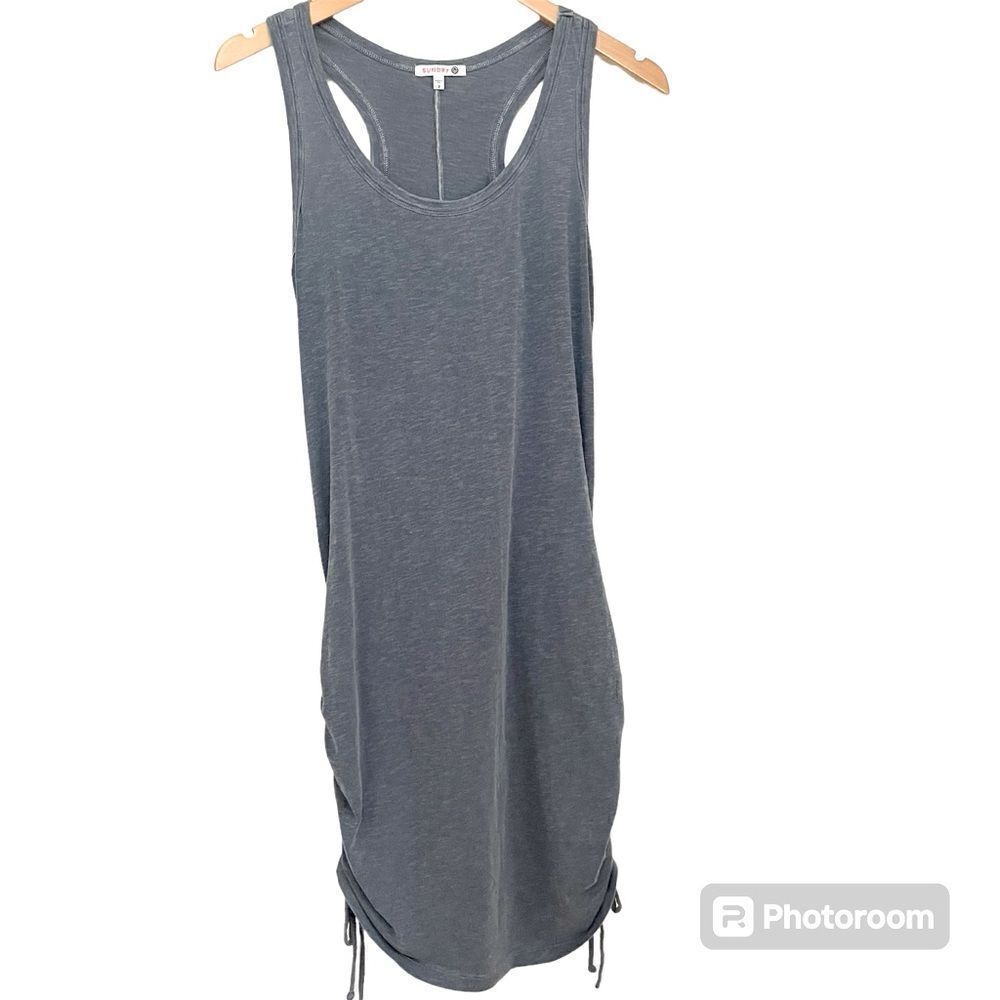 Sundry Racerback Side Rouched Dress in Pigment Shadow - Picture 4 of 8